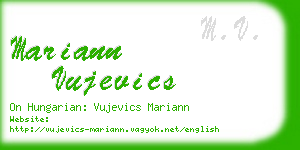 mariann vujevics business card